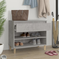 Produktbild för Skoskåp betonggrå 70x36x60 cm konstruerat trä