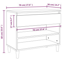 Produktbild för Skoskåp betonggrå 70x36x60 cm konstruerat trä