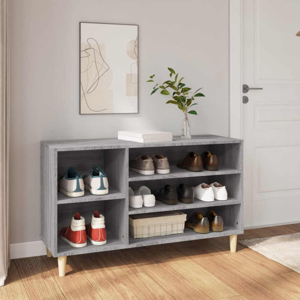 Produktbild för Skoskåp grå sonoma 102x36x60 cm konstruerat trä