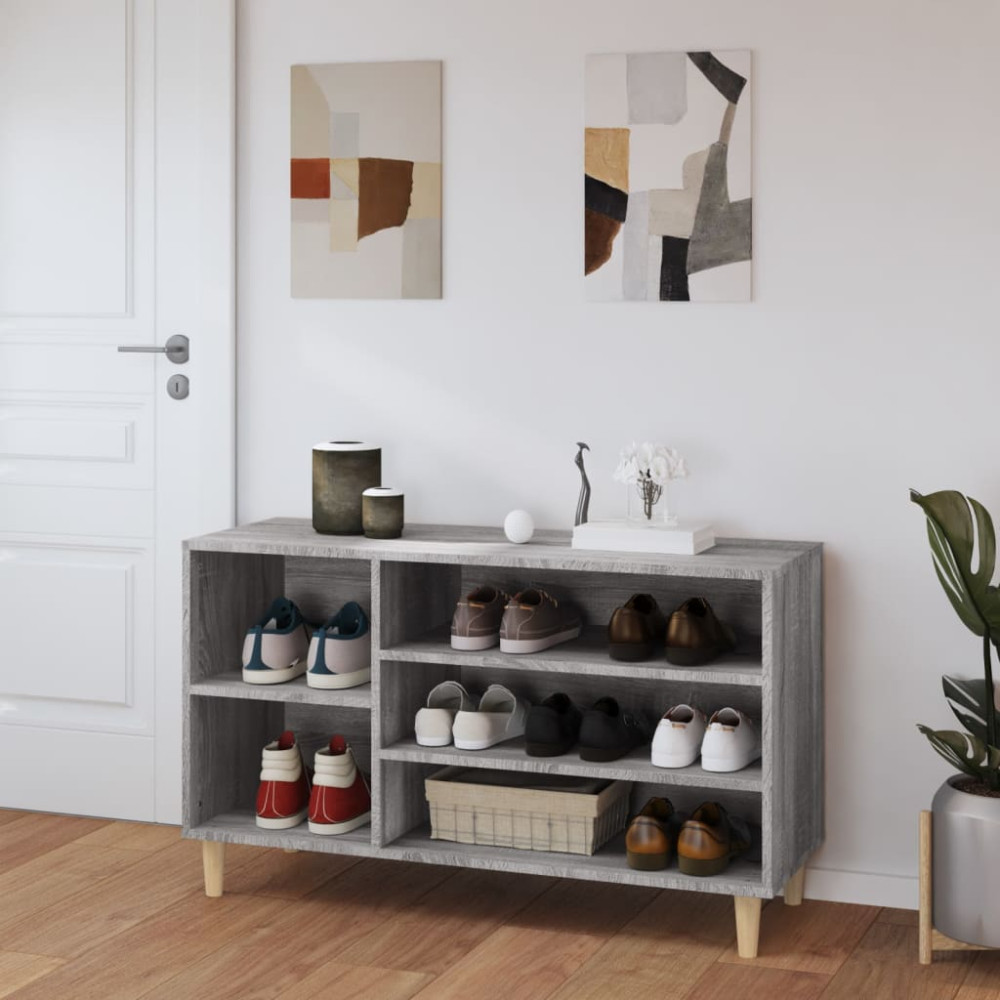Produktbild för Skoskåp grå sonoma 102x36x60 cm konstruerat trä
