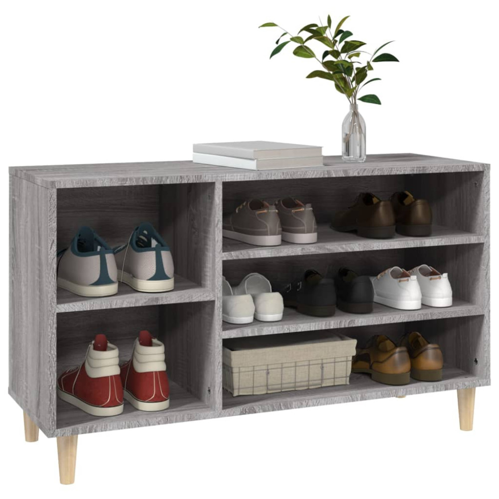 Produktbild för Skoskåp grå sonoma 102x36x60 cm konstruerat trä