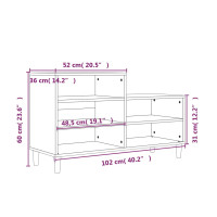 Produktbild för Skoskåp vit högglans 102x36x60 cm konstruerat trä