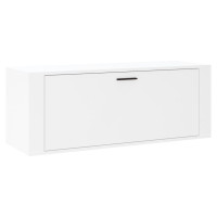 Produktbild för Väggmonterat skoställ vit 100x35x38 cm konstruerat trä