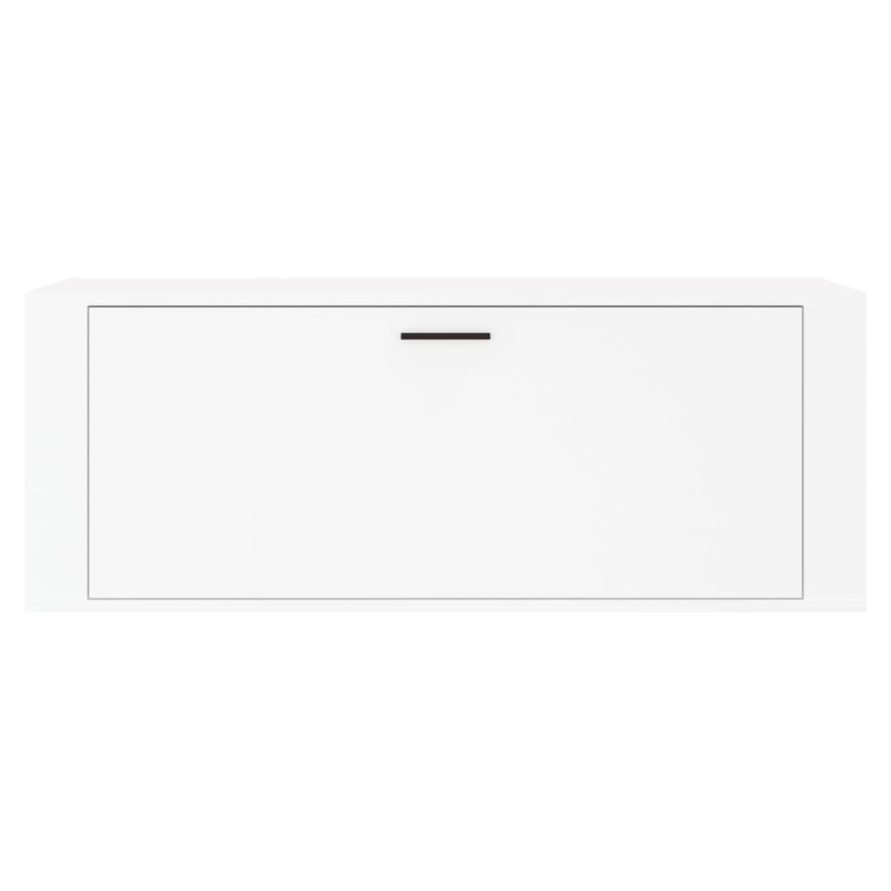Produktbild för Väggmonterat skoställ vit 100x35x38 cm konstruerat trä