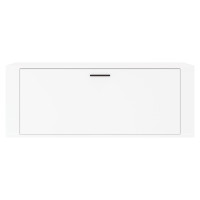 Produktbild för Väggmonterat skoställ vit 100x35x38 cm konstruerat trä