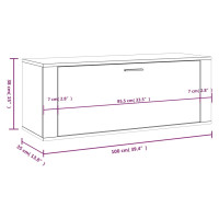 Produktbild för Väggmonterat skoställ vit 100x35x38 cm konstruerat trä