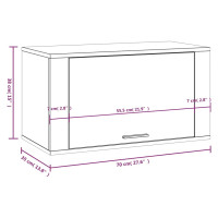 Produktbild för Väggmonterat skoskåp brun ek 70x35x38 cm konstruerat trä