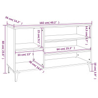 Produktbild för Skohylla sonoma-ek 102x36x60 cm konstruerat trä