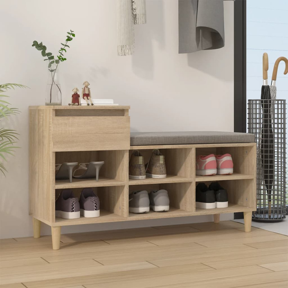 Produktbild för Skohylla sonoma-ek 102x36x60 cm konstruerat trä