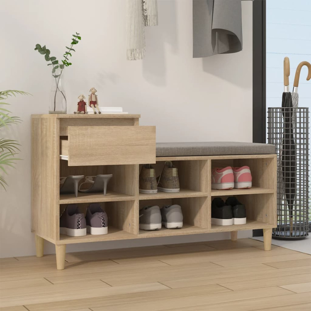 Produktbild för Skohylla sonoma-ek 102x36x60 cm konstruerat trä