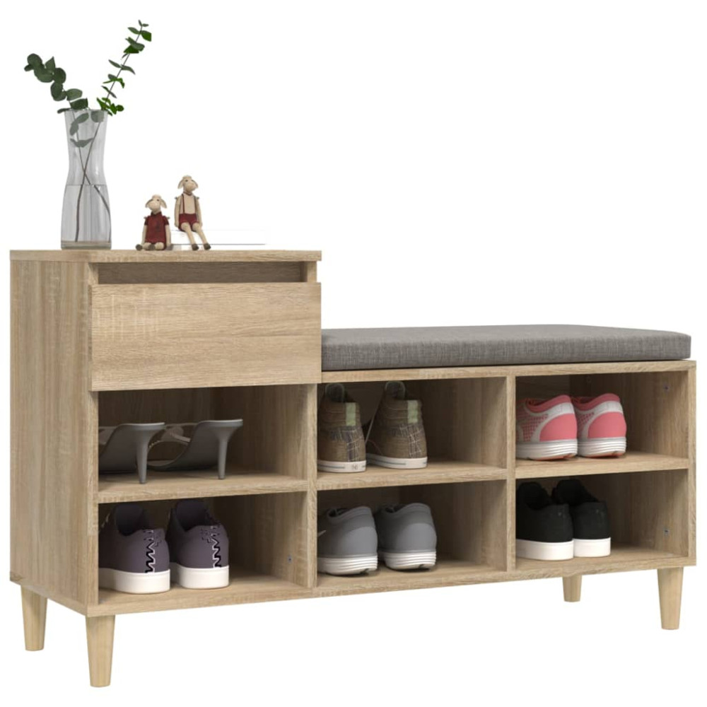 Produktbild för Skohylla sonoma-ek 102x36x60 cm konstruerat trä