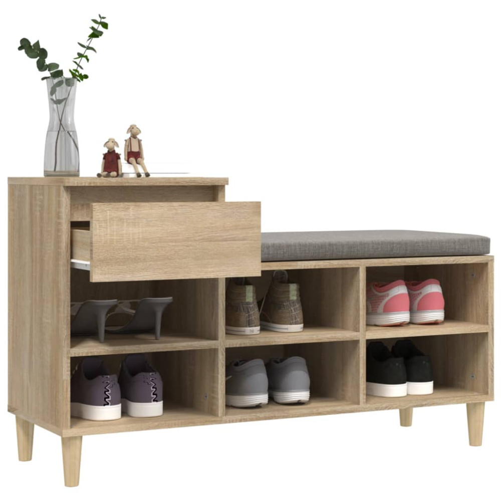 Produktbild för Skohylla sonoma-ek 102x36x60 cm konstruerat trä