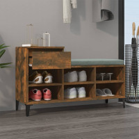 Produktbild för Skoställ rökfärgad ek 102x36x60 cm konstruerat trä
