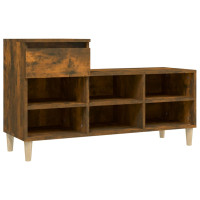 Produktbild för Skoställ rökfärgad ek 102x36x60 cm konstruerat trä