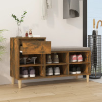 Produktbild för Skoställ rökfärgad ek 102x36x60 cm konstruerat trä