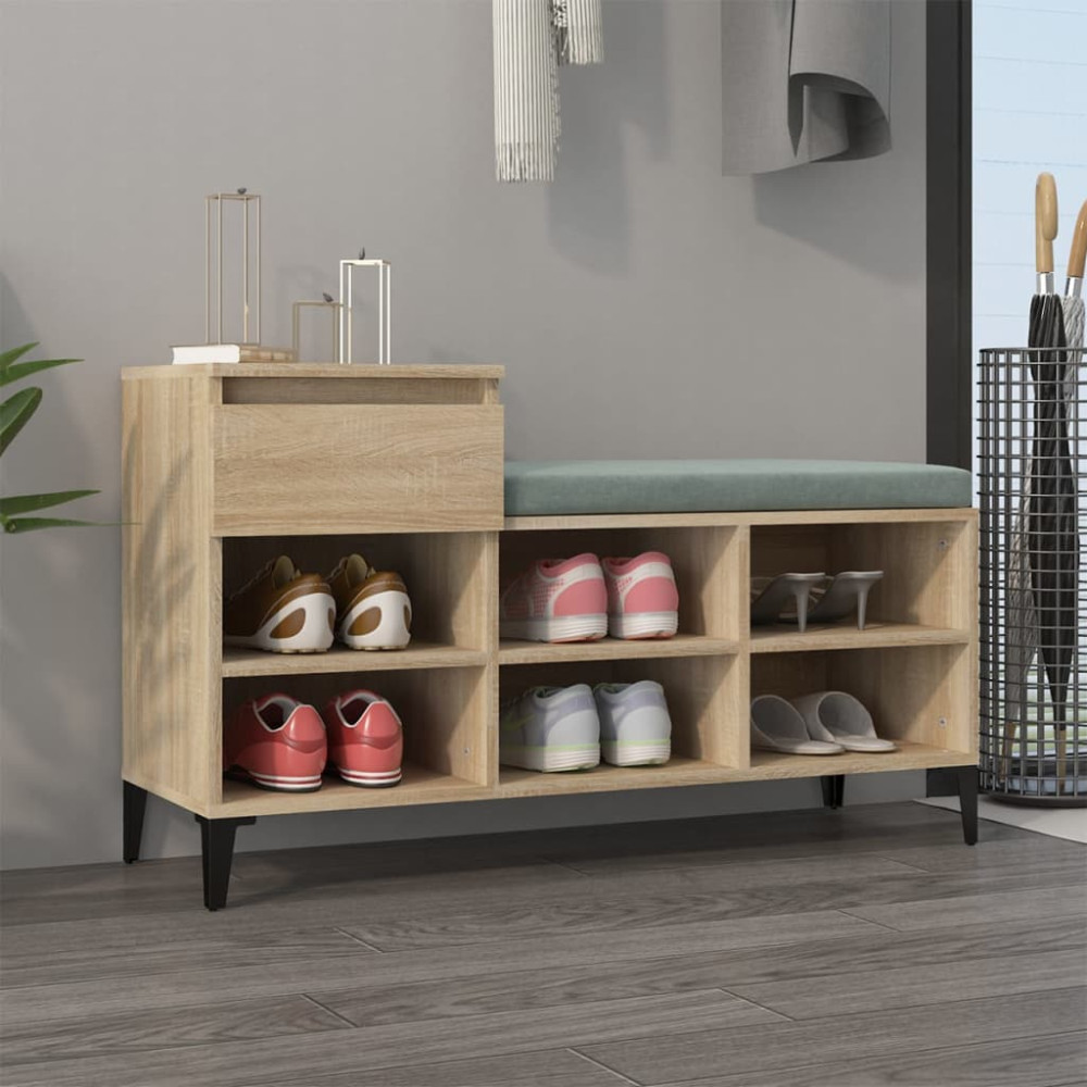 Produktbild för Skohylla sonoma-ek 102x36x60 cm konstruerat trä