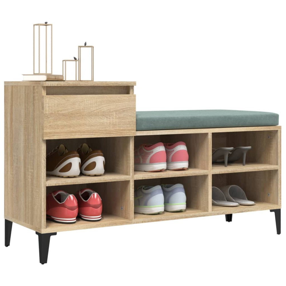 Produktbild för Skohylla sonoma-ek 102x36x60 cm konstruerat trä