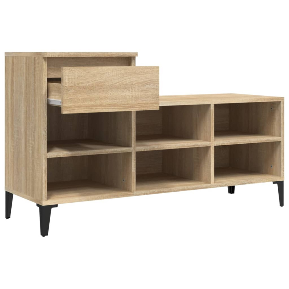 Produktbild för Skohylla sonoma-ek 102x36x60 cm konstruerat trä