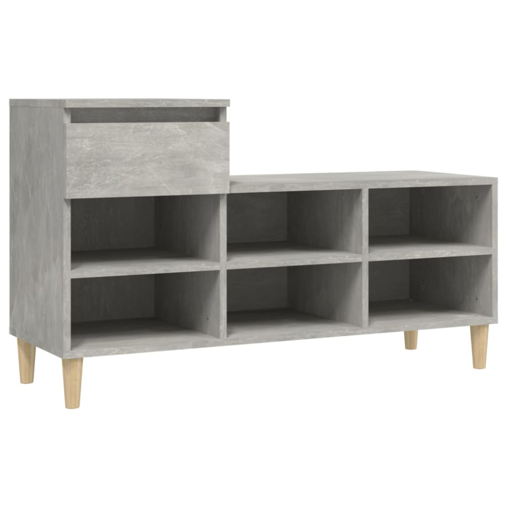 Produktbild för Skoskåp betonggrå 102x36x60 cm konstruerat trä
