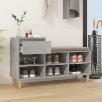 Produktbild för Skoskåp betonggrå 102x36x60 cm konstruerat trä