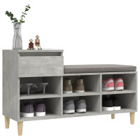 Produktbild för Skoskåp betonggrå 102x36x60 cm konstruerat trä