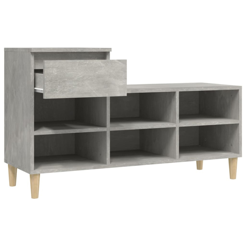 Produktbild för Skoskåp betonggrå 102x36x60 cm konstruerat trä