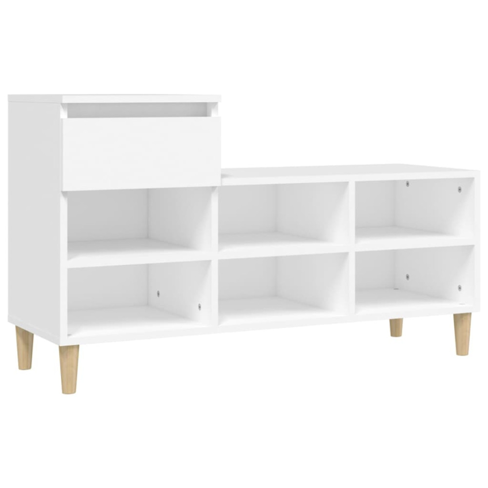 Produktbild för Skoskåp vit 102x36x60 cm konstruerat trä