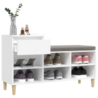 Produktbild för Skoskåp vit 102x36x60 cm konstruerat trä