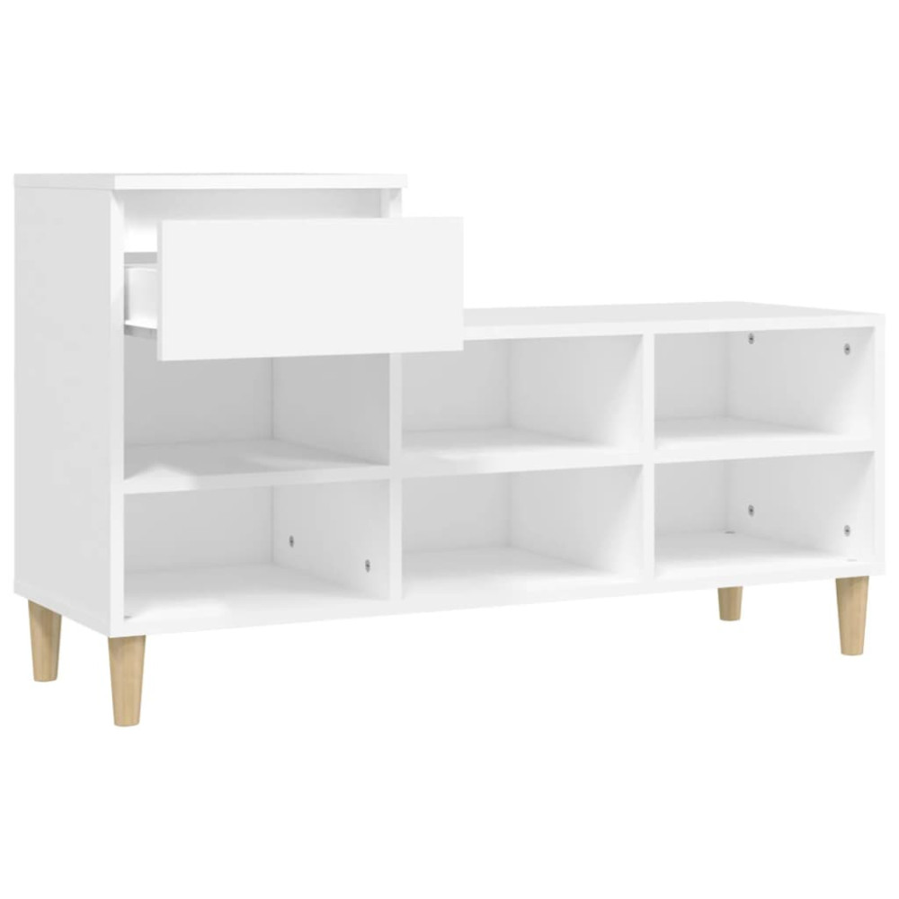 Produktbild för Skoskåp vit 102x36x60 cm konstruerat trä