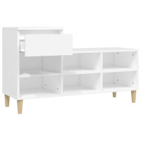 Produktbild för Skoskåp vit 102x36x60 cm konstruerat trä