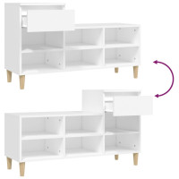 Produktbild för Skoskåp vit 102x36x60 cm konstruerat trä