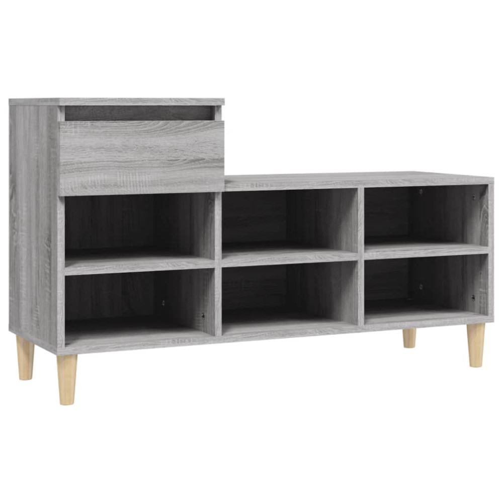 Produktbild för Skoskåp grå sonoma 102x36x60 cm konstruerat trä