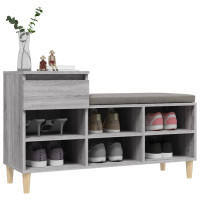 Produktbild för Skoskåp grå sonoma 102x36x60 cm konstruerat trä