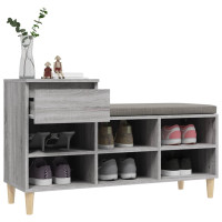 Produktbild för Skoskåp grå sonoma 102x36x60 cm konstruerat trä