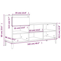 Produktbild för Skoskåp betonggrå 102x36x60 cm konstruerat trä