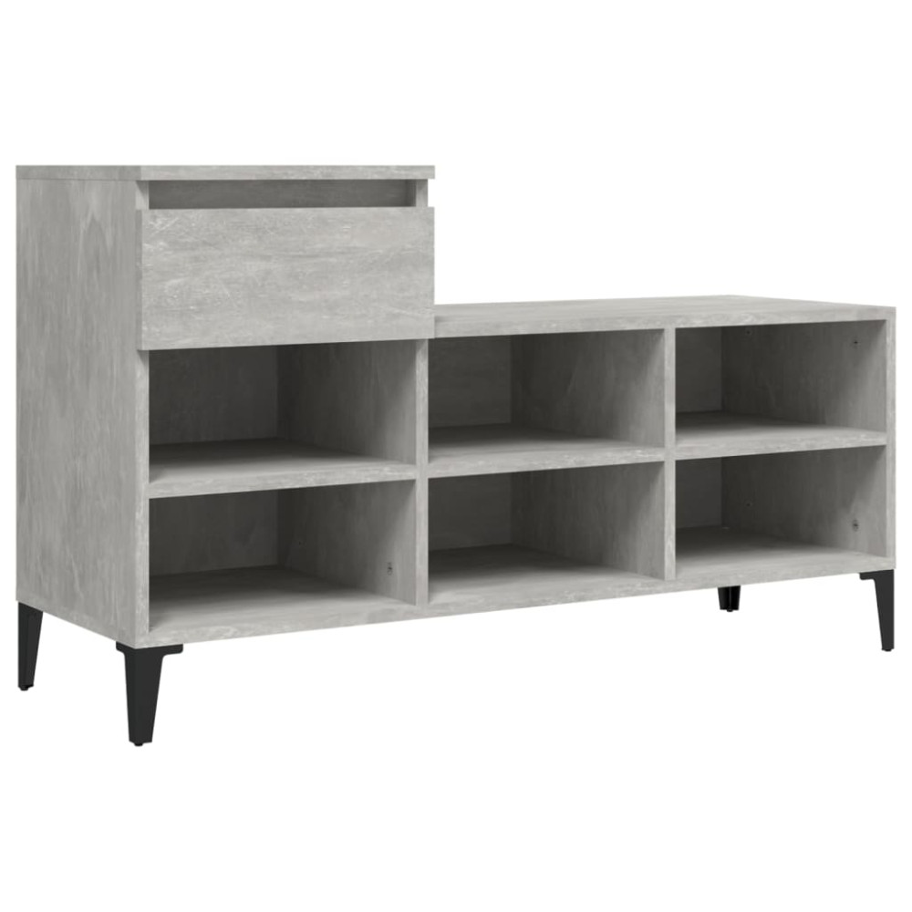 Produktbild för Skoskåp betonggrå 102x36x60 cm konstruerat trä