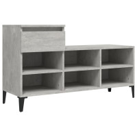 Produktbild för Skoskåp betonggrå 102x36x60 cm konstruerat trä
