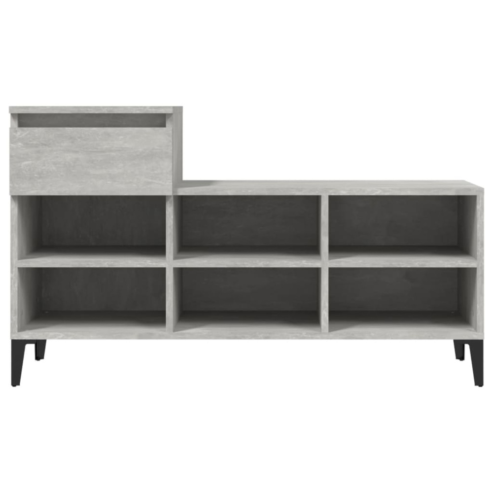 Produktbild för Skoskåp betonggrå 102x36x60 cm konstruerat trä
