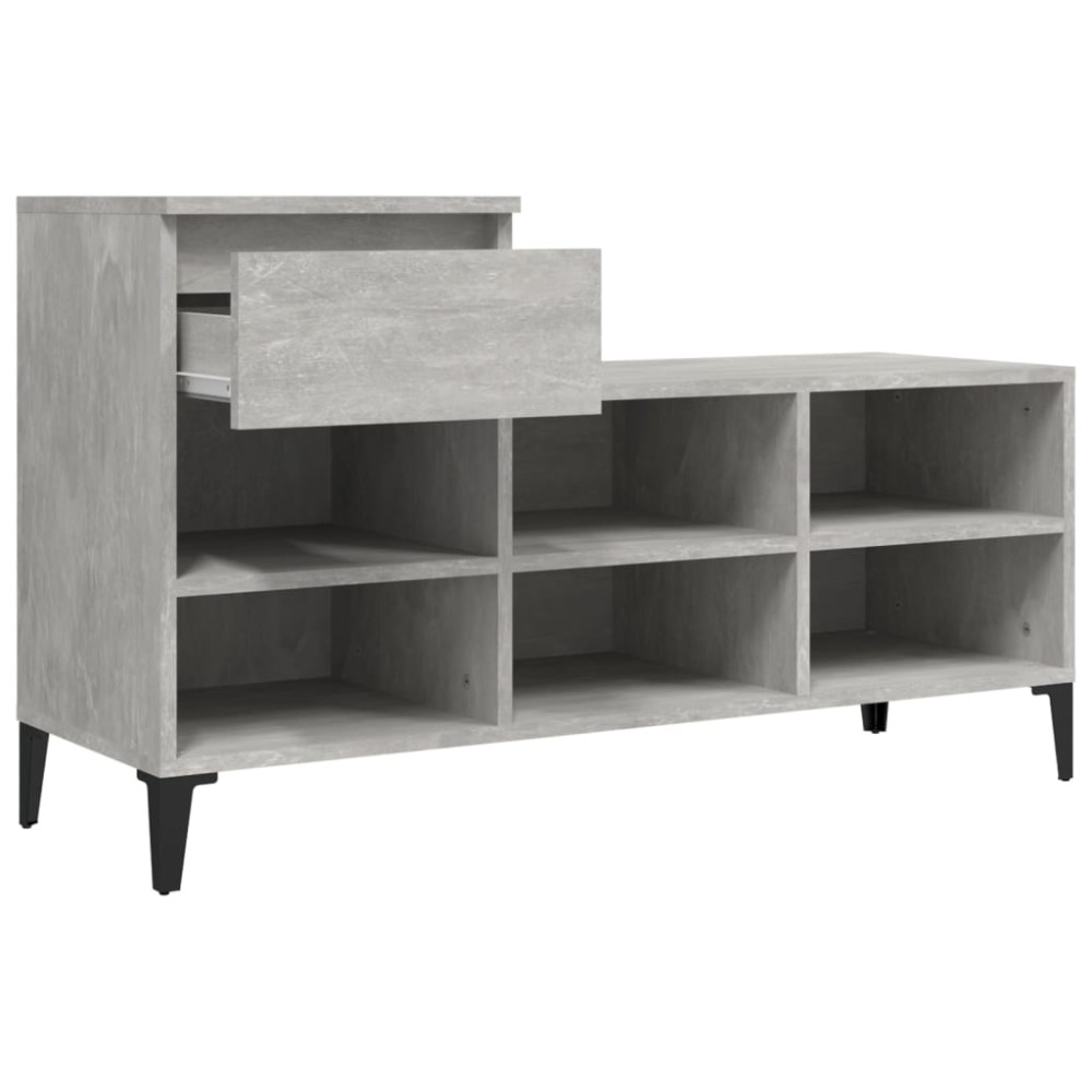 Produktbild för Skoskåp betonggrå 102x36x60 cm konstruerat trä