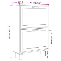 Produktbild för Skoskåp Vit 52x25x80 cm konstruerat trä & naturlig rotting