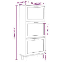 Produktbild för Skoskåp Vit 52x25x115 cm konstruerat trä & naturlig rotting