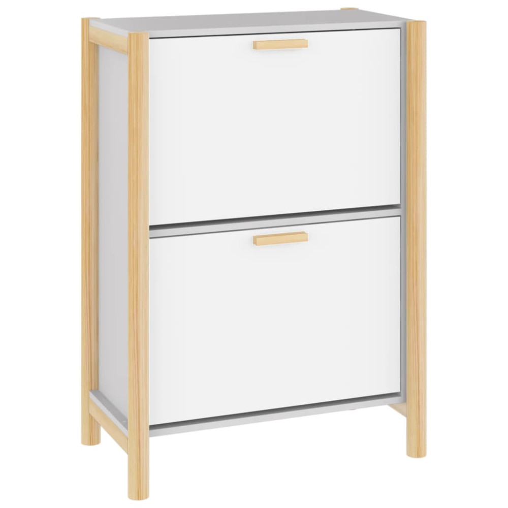 Produktbild för Skoskåp vit 57,5x33x80 cm konstruerat trä