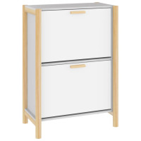 Produktbild för Skoskåp vit 57,5x33x80 cm konstruerat trä