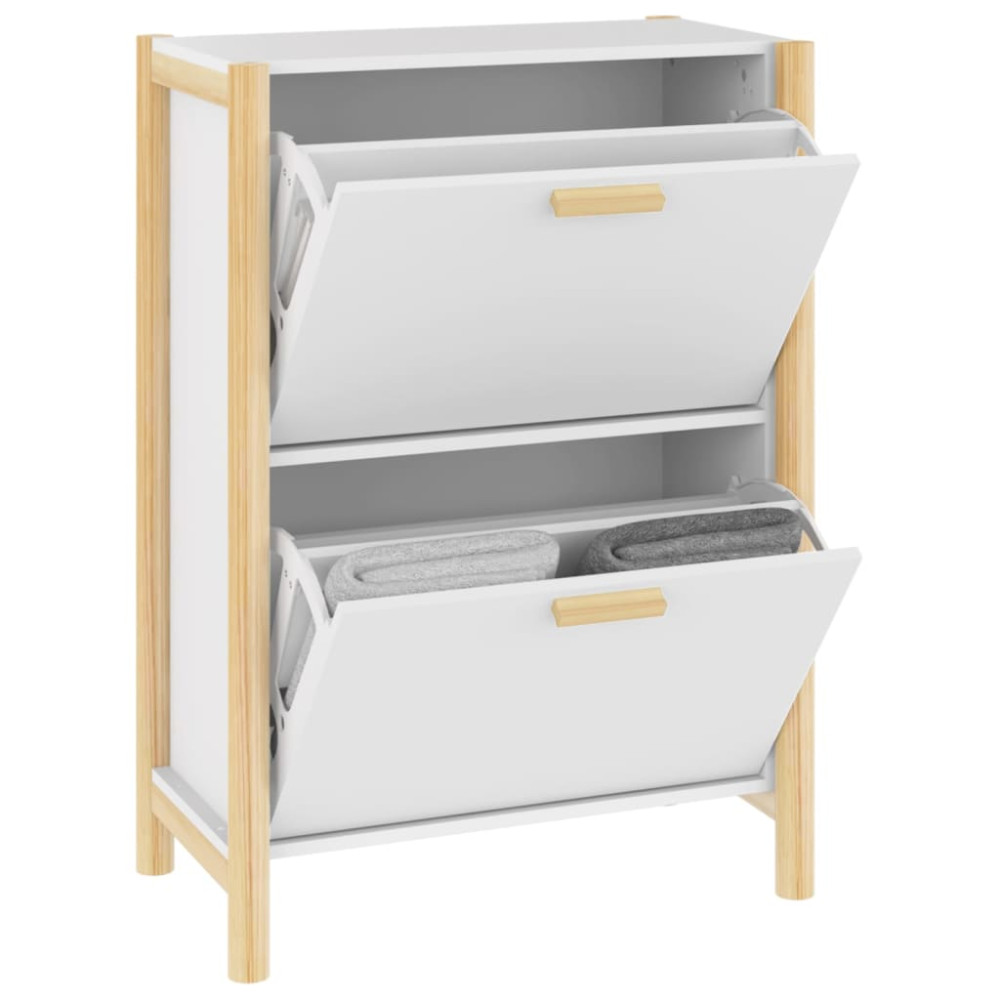 Produktbild för Skoskåp vit 57,5x33x80 cm konstruerat trä