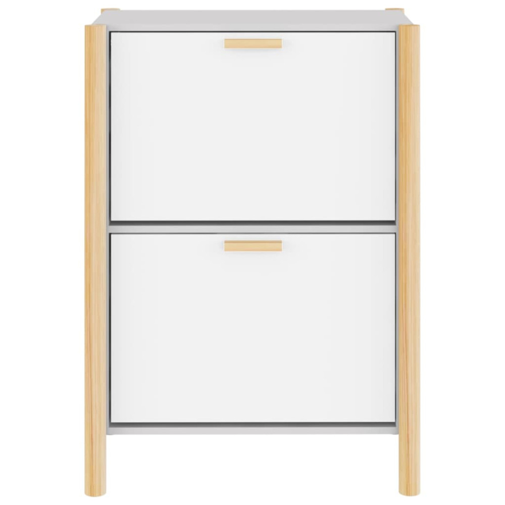 Produktbild för Skoskåp vit 57,5x33x80 cm konstruerat trä