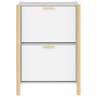 Produktbild för Skoskåp vit 57,5x33x80 cm konstruerat trä