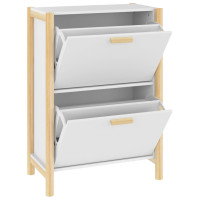Produktbild för Skoskåp vit 57,5x33x80 cm konstruerat trä