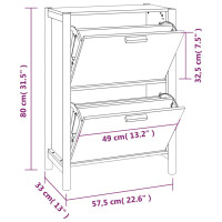 Produktbild för Skoskåp vit 57,5x33x80 cm konstruerat trä