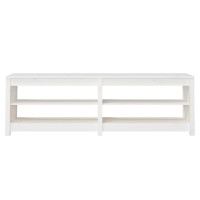 Produktbild för Skobänk vit 160x36,5x50 cm massiv furu
