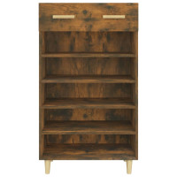 Produktbild för Skoställ rökfärgad ek 60x35x105 cm konstruerat trä